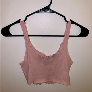Pink crop tank top